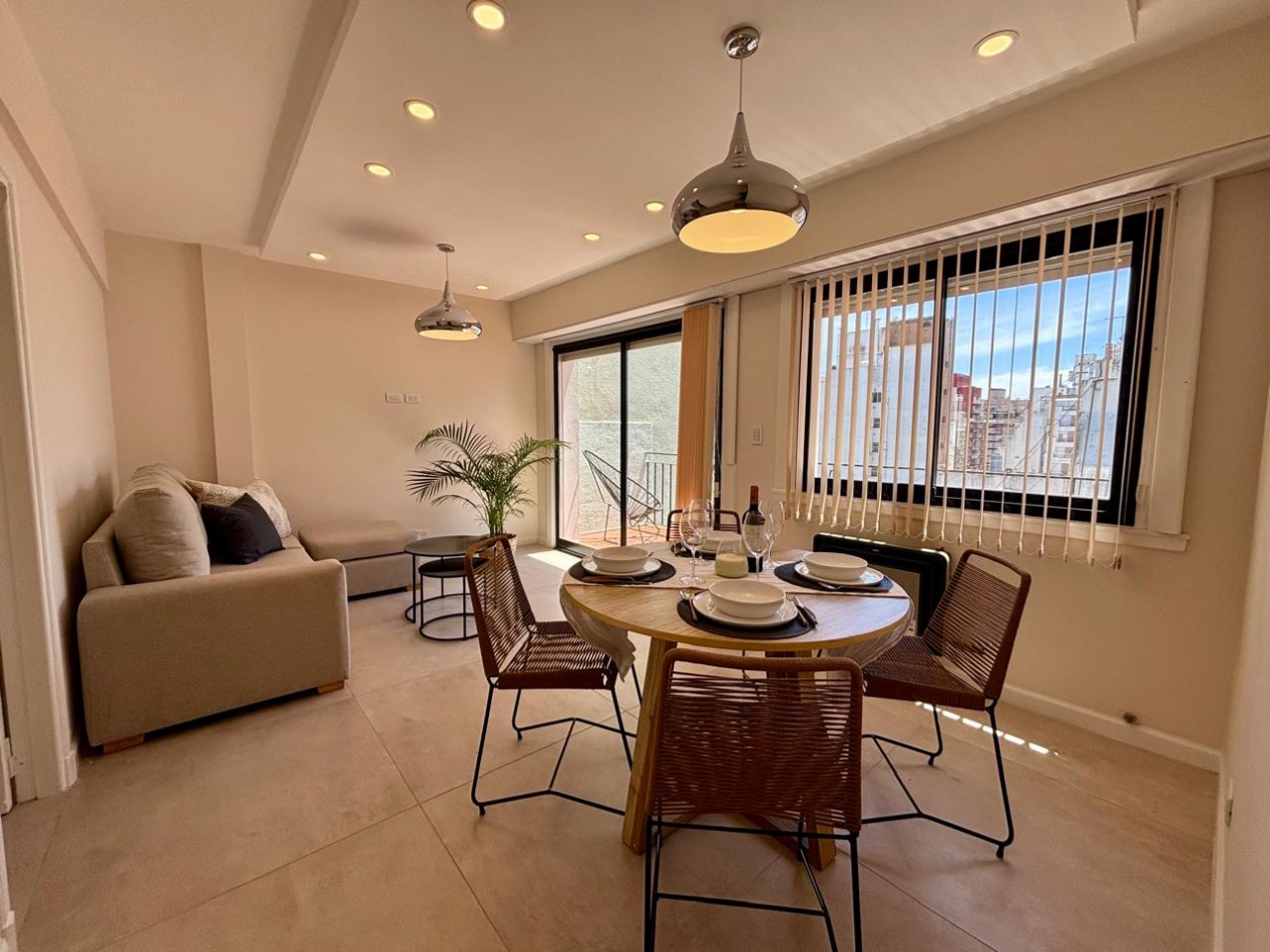 DEPTO 3 AMB AL FTE C DEP BALCON Y TERRAZA RECICLADO Y EQUIPADO CENTRO