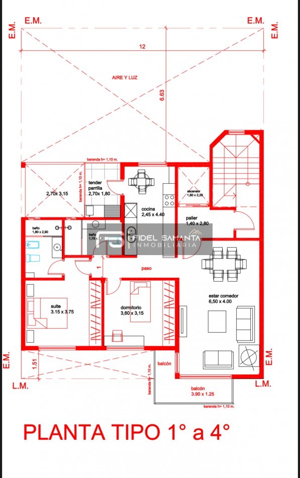 A ESTRENAR VENTA PISO A ESTRENAR DE 3 AMBIENTES CON COCHERA CUBIERTA ZONA HPC